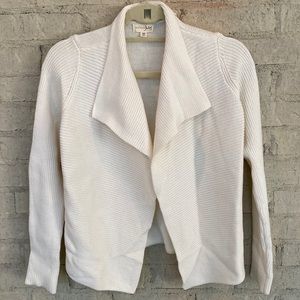 Maison Jules draped cowl neck ivory cardigan sweater. Size XS